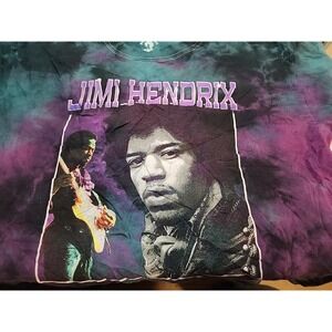 Jimi Hendrix Short Sleeve Crew Neck Graphic Print Tie Dye Shirt